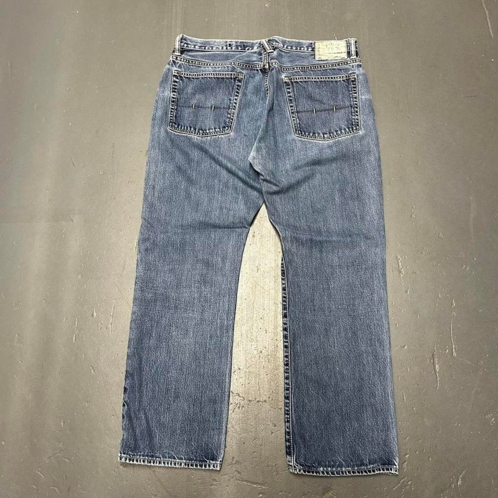 Vintage 2000s Polo Ralph Lauren baggy straight leg button fly blue denim jeans
